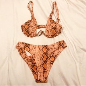 Orange Snakeskin Bikini - Size Large NEVER WORN